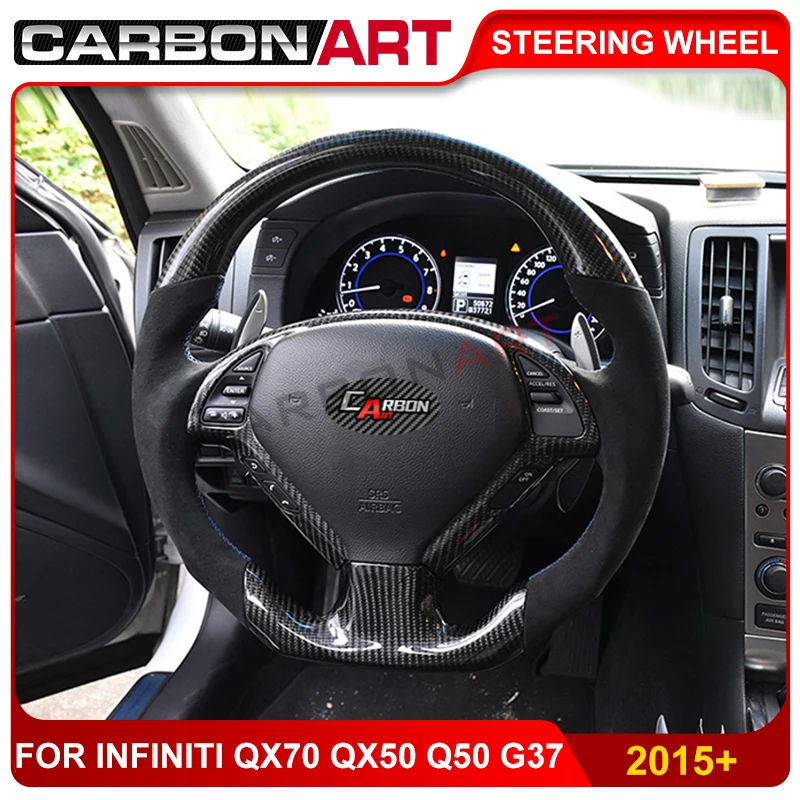 Глянцевое черное рулевое колесо из углеродного волокна замена подходит для Infi-niti
