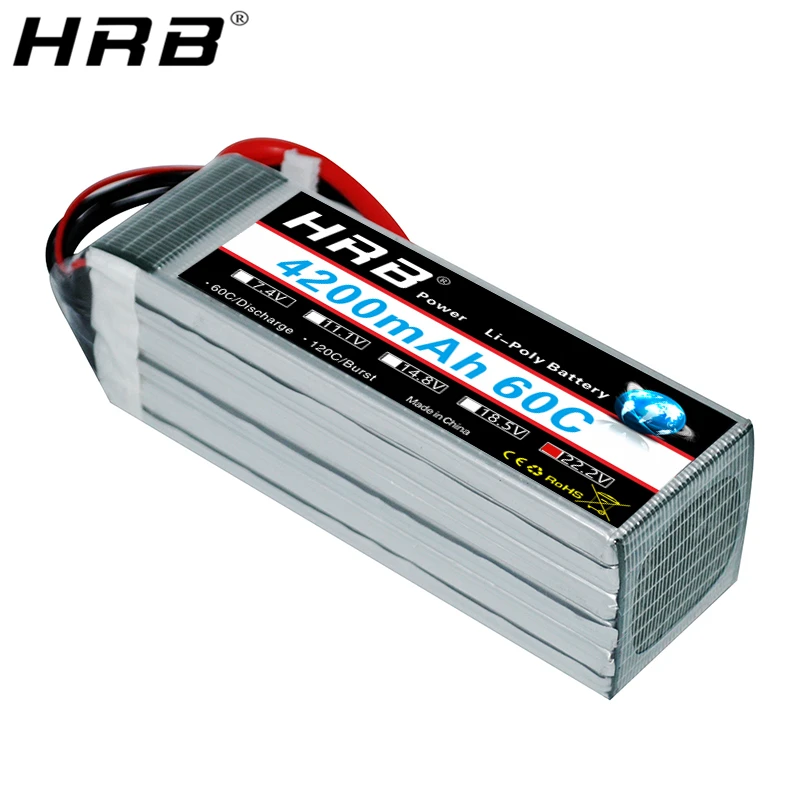 

HRB 6S 22.2V Lipo Battery 4200mah XT60 T Deans EC5 XT90 XT90-S AS150 XT150 TRX For Racing Airplanes Car Truck Boat RC Parts 60C