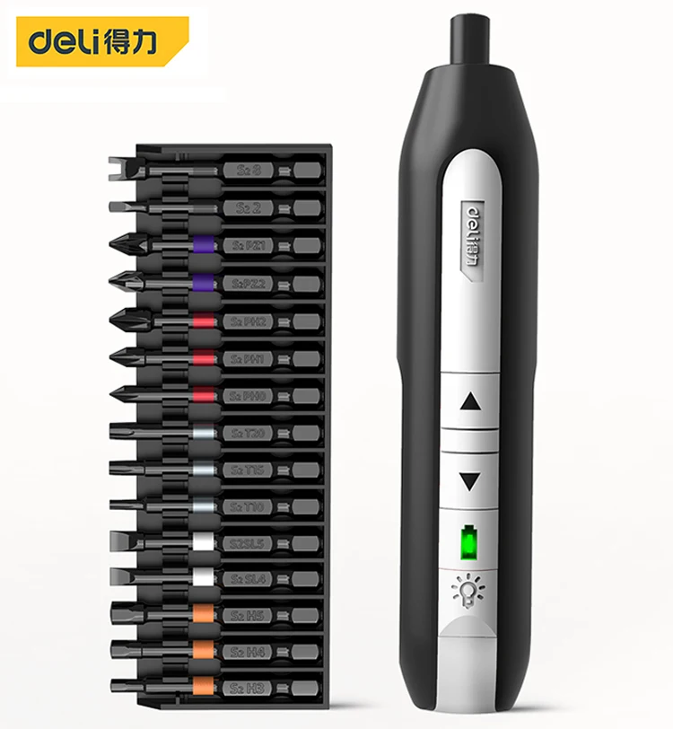 

Набор беспроводных электрических отверток Deli 3,6 В с литиевым аккумулятором, набор беспроводных отверток для технического обслуживания, быт...