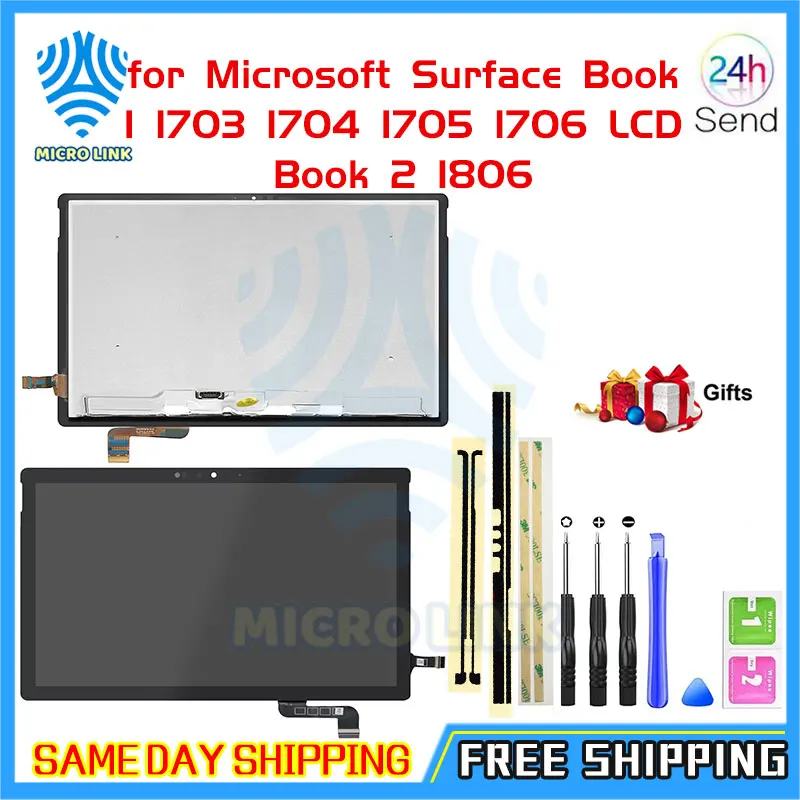 

Сменный ЖК-дисплей 13,5 дюйма для Microsoft Surface book 1 1703 1704 1705 1706 2 1806 LCD кодирующий преобразователь сенсорного экрана в сборе