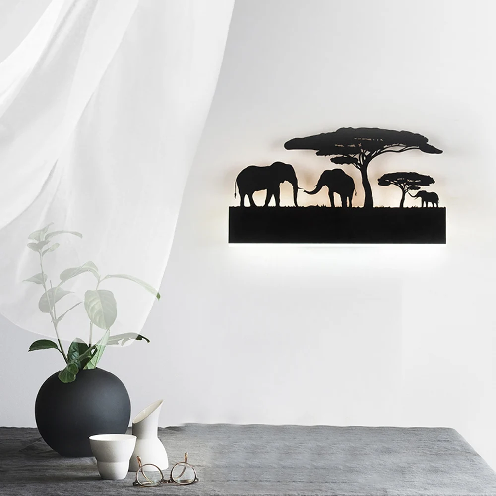 Black Acrylic Modern LED Sconce Wall Light for Home Living Room Bedroom Bedside Lamp Indoor Fixture Art Decoration | Лампы и освещение
