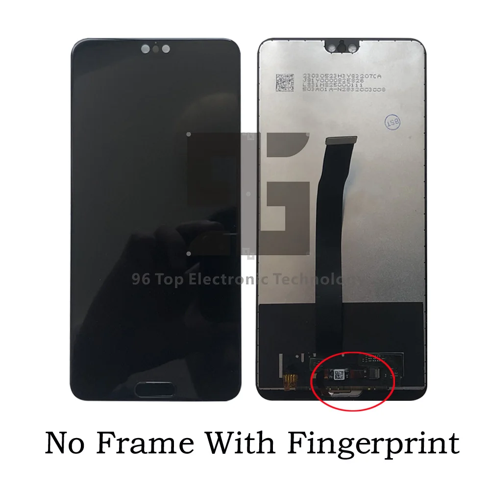 AA + качество ЖК дисплей с технологией сканирования отпечатков пальцев для huawei P20