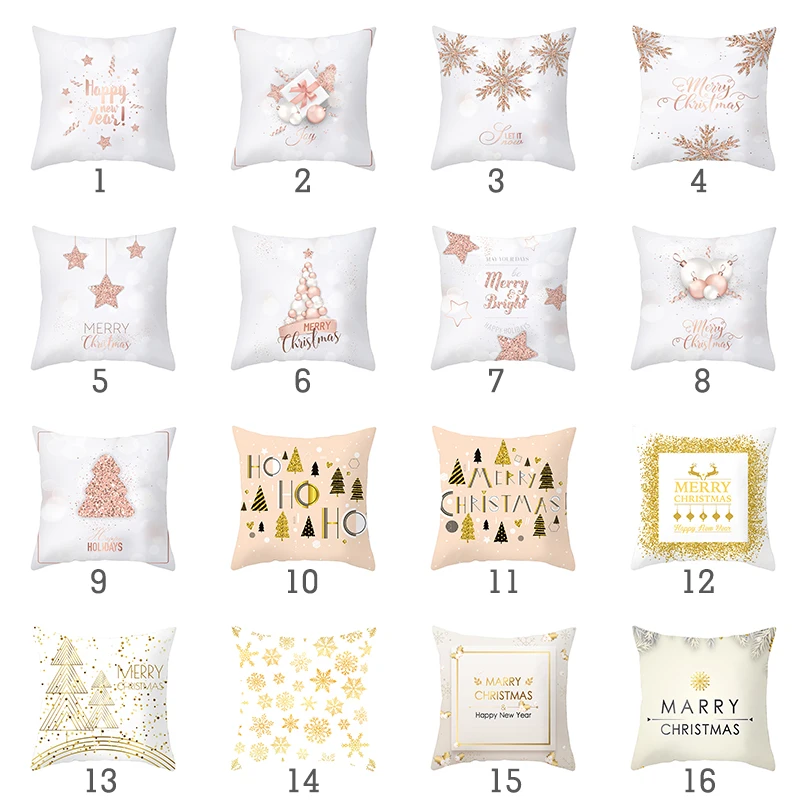 45*45 см рождественские Квадратные наволочки розовое золото Полиэстеровая Подушка