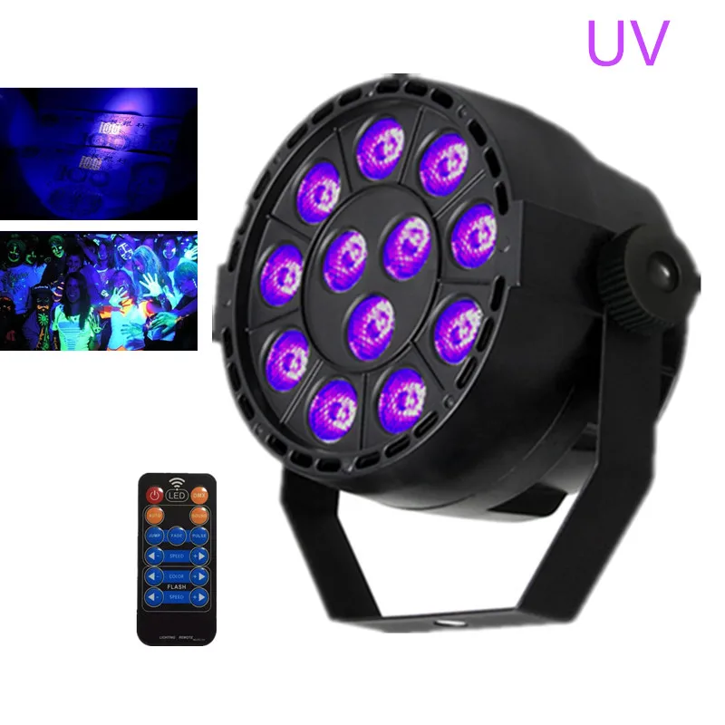 12X3W УФ светодиодный светильник сценического освещения с пультом дистанционного