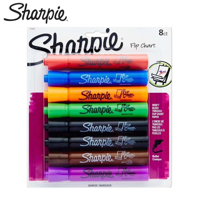 8 ручек/коробка Американский Sanford Sharpie набор маркеров для белой доски Флипчарт Mark