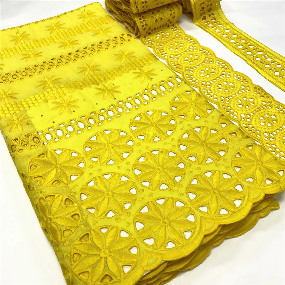 

5 Yard Swiss Voile Lace In Switzerland Plus 10 Yard Diy Lace Embroidery 100% Cotton Sewing Decoration African Lace Fabrics S872