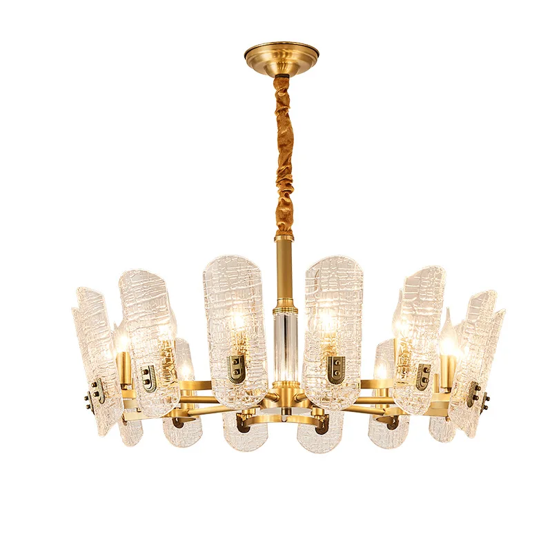

2019 new light luxury crystal Pendant Lights living room atmosphere restaurant luxury American copper lamps WF924315