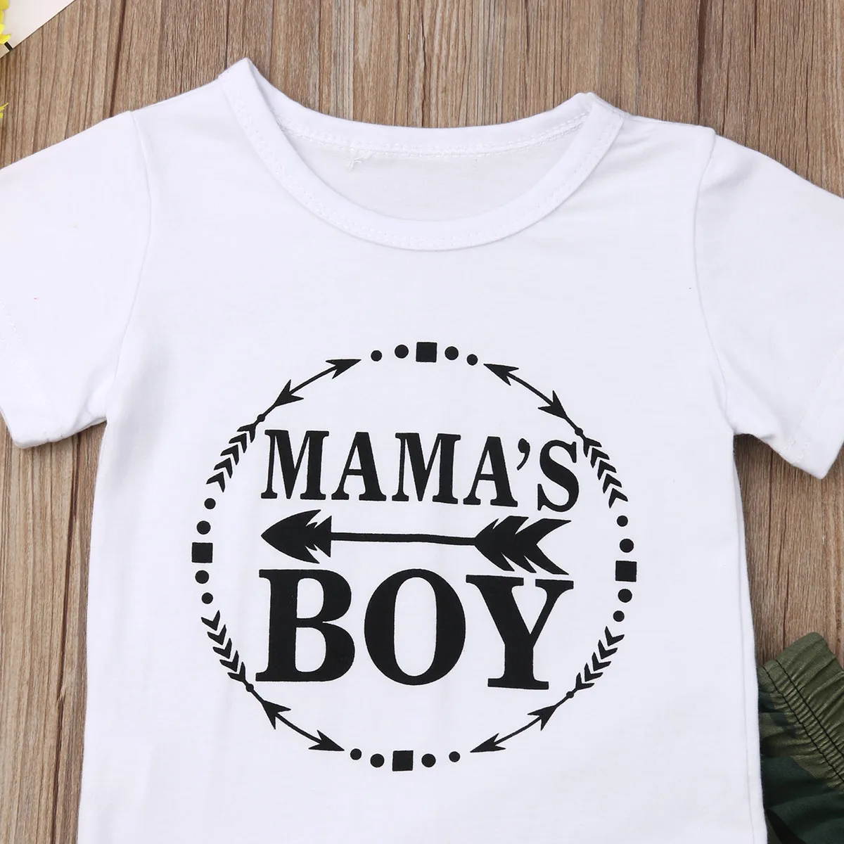 Pudcoco 2pcs Infant Toddler Baby Boys Top Short Sleeve White T-shirt + Camo Pants Trousers Outfit Boy Summer Casual Clothes |