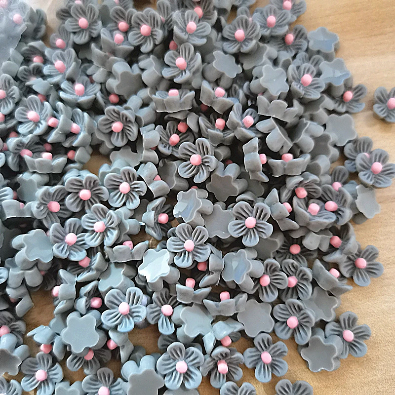 

100Pcs 9mm gray Resin Flowers Decoration Crafts Flatback Cabochon For Scrapbooking Kawaii Cute Diy Accessories