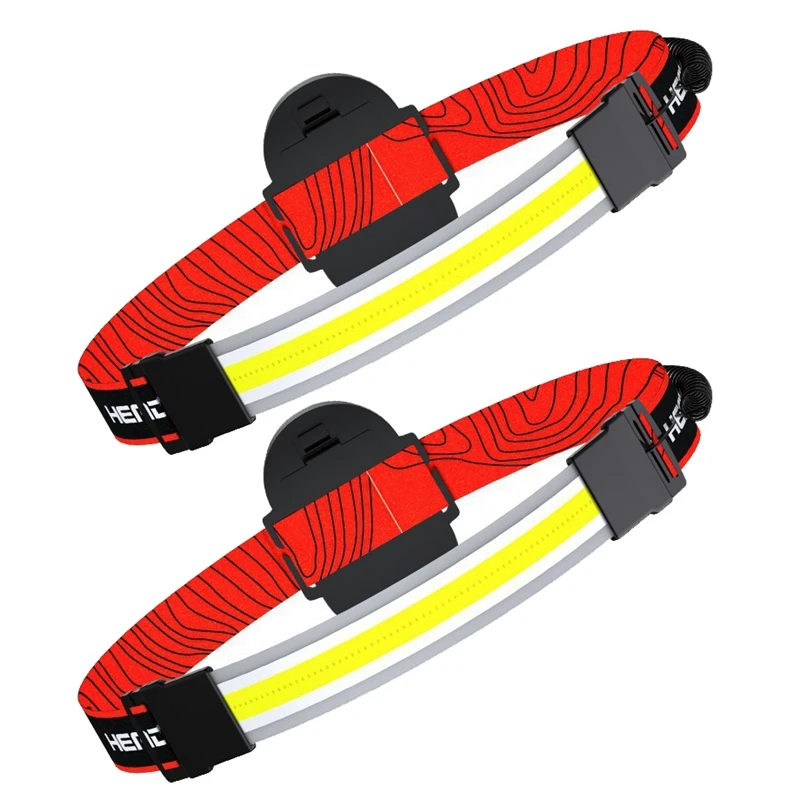 

2 Pack Head Light Lamp Flashlight LED Wide Beam Lightweight COB Bright Headlight for Fishing Running and Camping