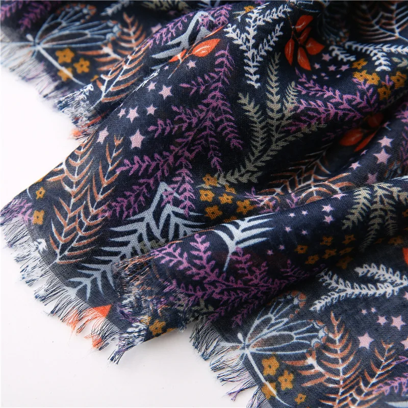 Женские Цветочный Принт шарф тропические растения с рисунком шарфы женский из