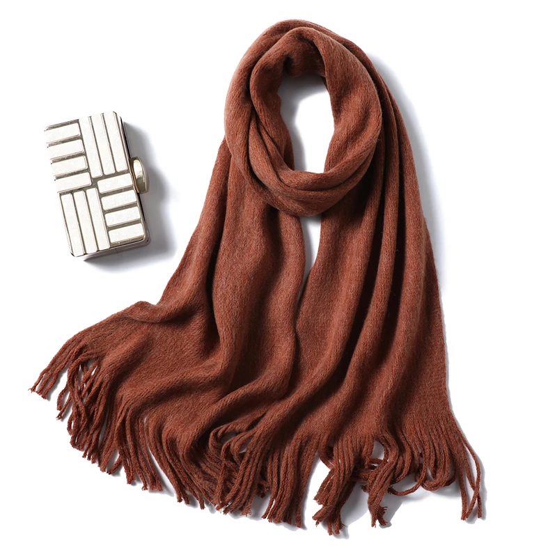 Winter Scarf for Women Fashion Solid Cashmere Scarves Neck Warm Soft Long Size knitted Men's Scarfs Female Foulard Shawls