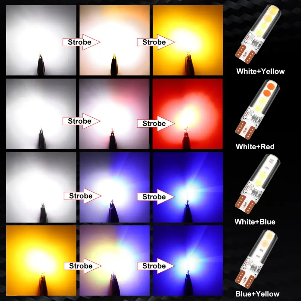 СВЕТОДИОДНЫЕ стробоскопы T10 LED W5W новые Сверхъяркие лампы-вспышки WY5W 168 501 COB