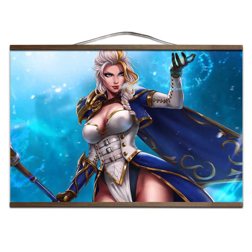 8 World of Warcrafts Битва за Azeroth плакат Sylvanas Anduin Jaina плакат с твердой древесины подвесной прокрутки украшения живопись - Цвет: 8