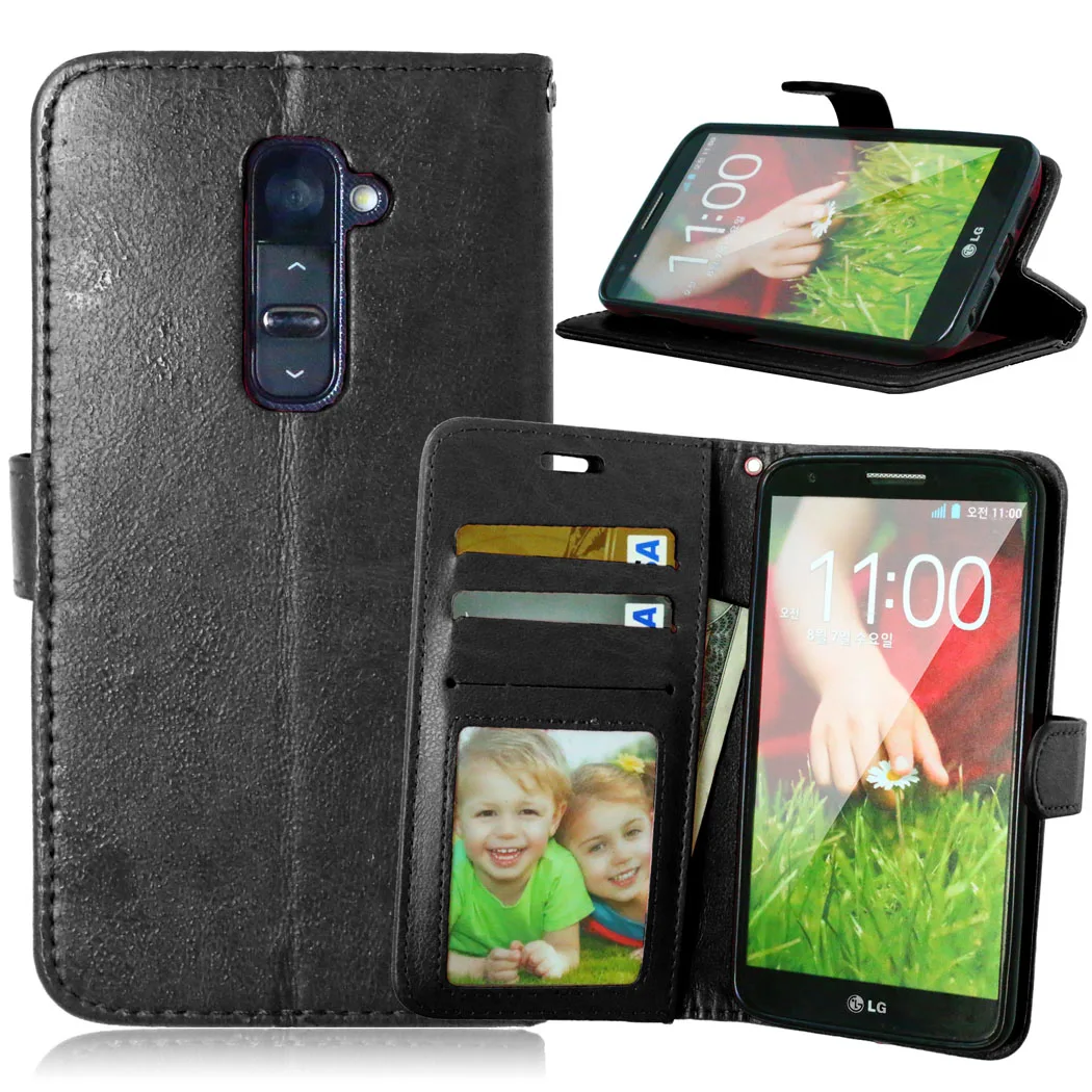 

Case Back Cover Casing Leather Wallet Phone Cases for LG G2 G4 G3 Stylus LS770 Note G Stylo D800 D801 D802 LS980 D850 D851 D855