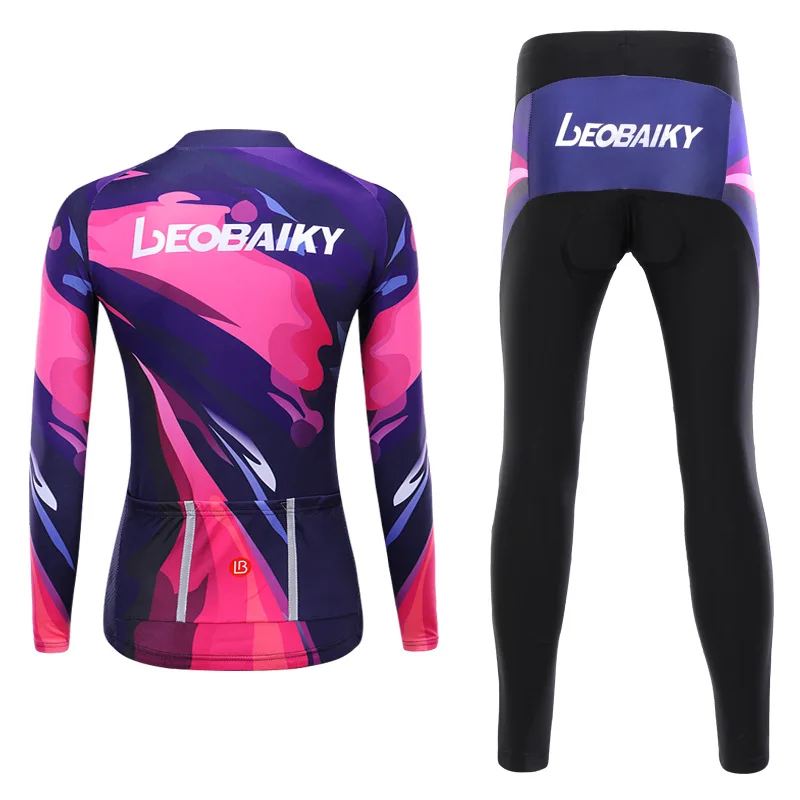 Дышащая летняя одежда для велоспорта с длинным рукавом Женский комплект из