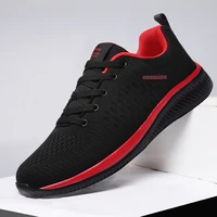 men sneakers knit mesh sports shoes 2022 trendy lightweight casual footwear lace up comfortable running tennis sneakers for men