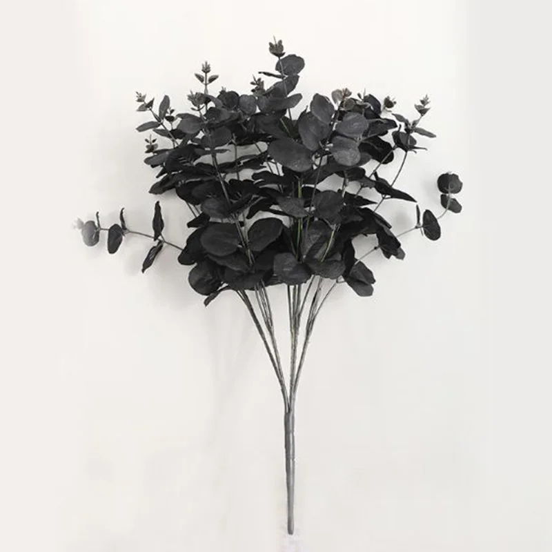 

Artificial Flower Eucalyptus Type Black 20 Heads WWedding Home Garden Decor Fake Jungle Party Christmas Decoration
