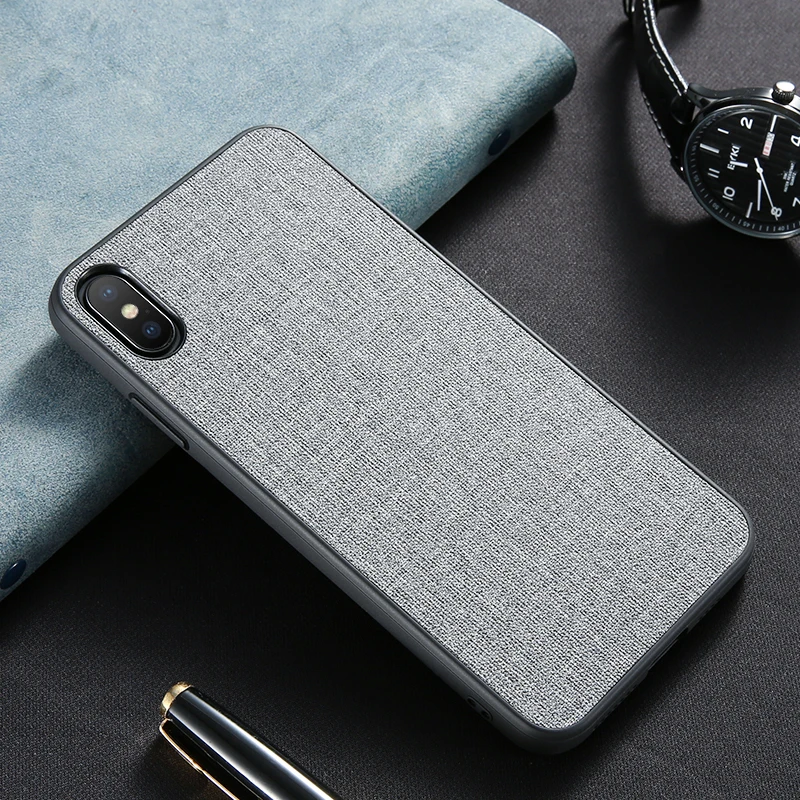 Luxury Cloth Texture Phone Case For iPhone XR XS Max X 11 Pro Soft TPU Edge 5 5S SE 6 6S 7 8 Plus Cover |