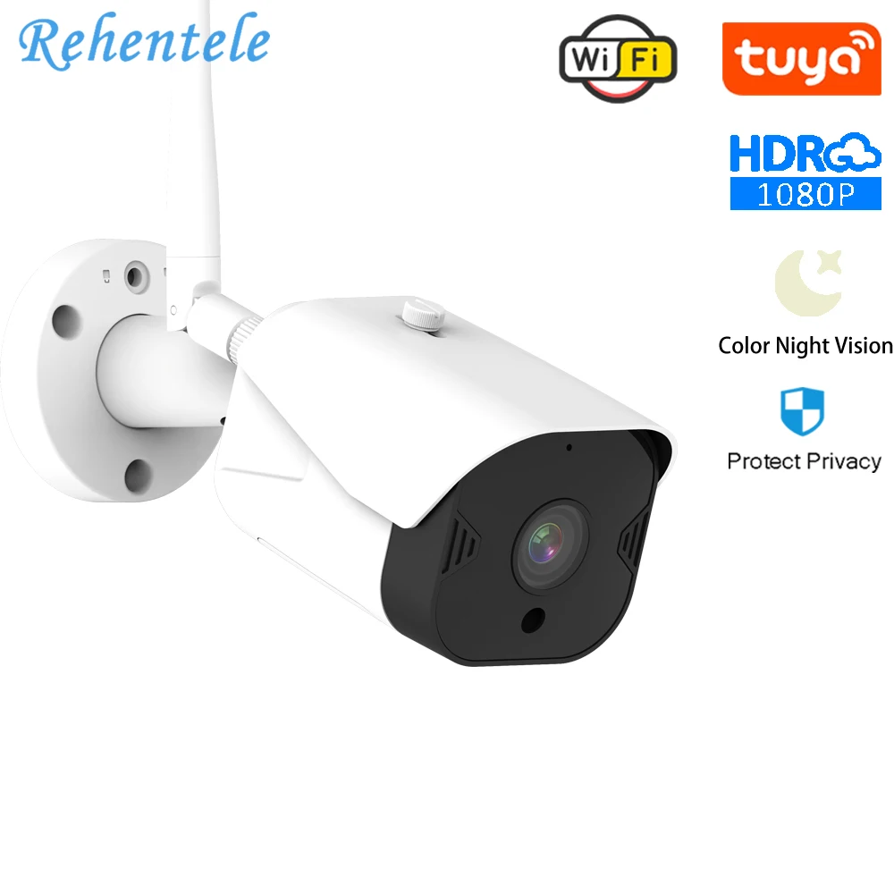 

ONVIF Tuya WiFi IP Camera Outdoor Wireless Waterproof Bullet Camera 1080P HD Home Smart Security Camera View on PC WiFi Camera