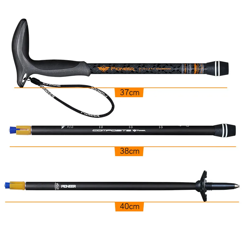 

Fiber Ultralight Walking Telescopic Trail Cane Hiking Poles 49cm-100cm T-handle Alpenstocks Carbon Canne Trekking Sticks Fiber W
