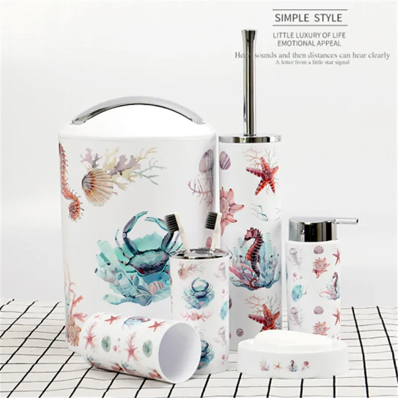 Набор для ванной комнаты с фламинго 6 шт. аксессуары туалета пылесборник стакан