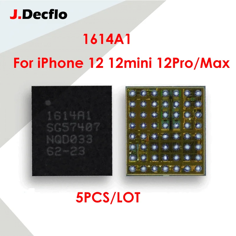 

Зарядное устройство JDecflo 5 шт./лот U2 IC 1614A1 IC, интегральная схема для зарядки для iPhone 12, 12mini, 12Pro/Max, интегральные схемы для зарядки