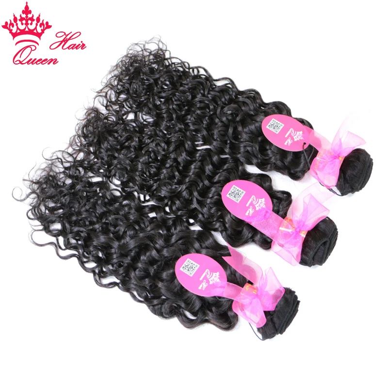 Queen Hair Water Wave Raw Virgin Human High Quality Bundles Double Weft Weaving Official Store