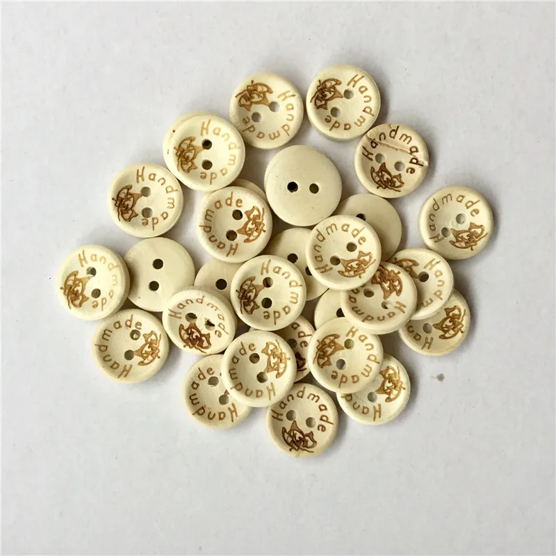 100pcs Wooden Buttons Favorite Findings Basic Buttons 2 and 4 Holes Craft Buttons for Arts, DIY Crafts, Decoration, Sewing images - 6