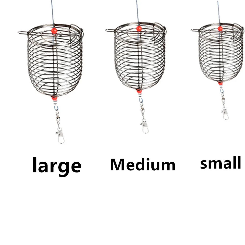 

1PCSFish Small Stainless Steel Bait Cage Basket Feeder Holder Fishing Lure Cage Artificial Bait Wobbler Soft Bait Fishing tackle