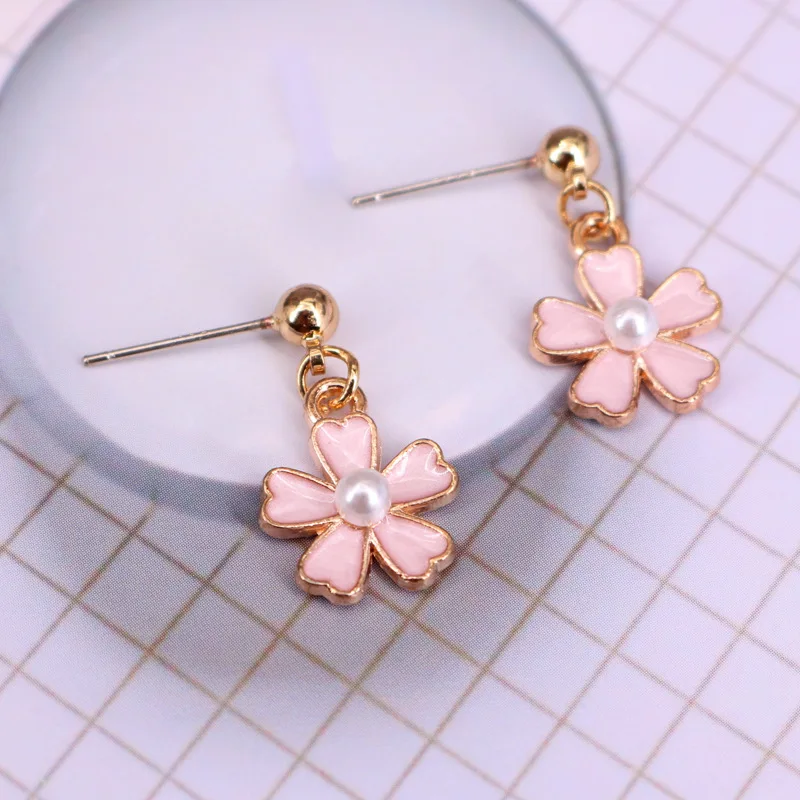 

2020 Wholesale South Korea's Earrings Female Super Fairy Temperament Wild Alloy Pearl Peach Earrings Luxury for Women