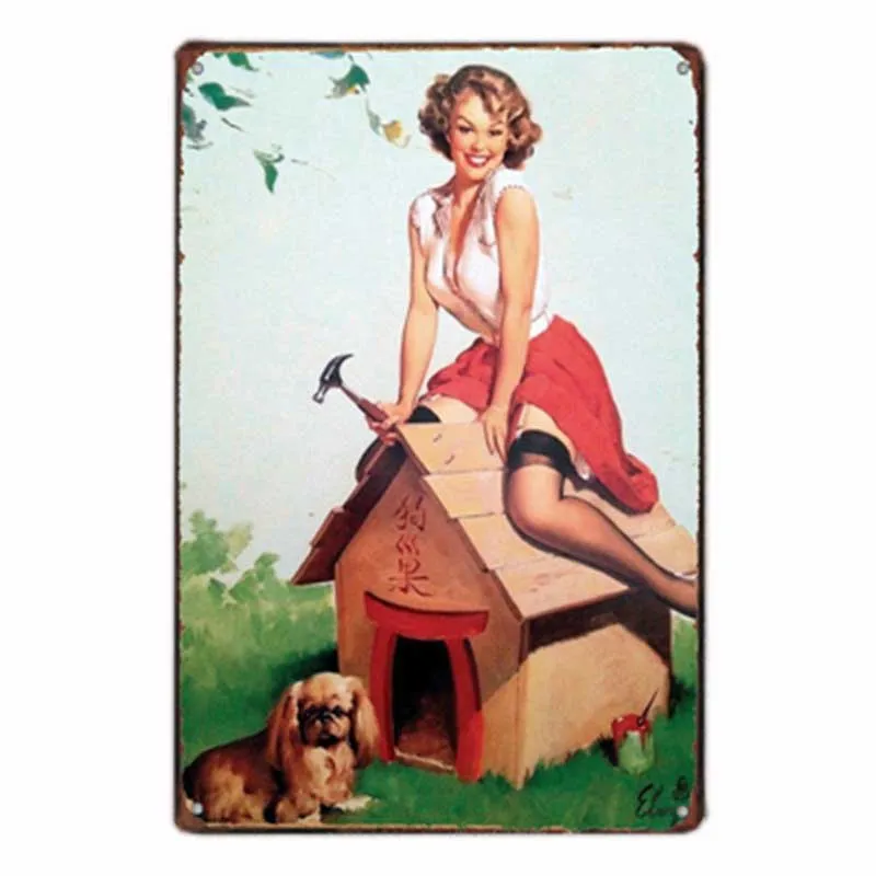 Pinup плакат ретро-плакат металлическая жестяная вывеска булавка кафе украшение паба Ретро настенная тарелка декорации Декор для дома 20x30 см