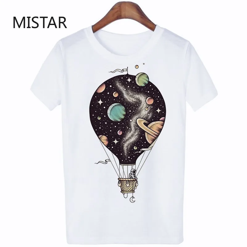 

2020 Summer T Shirt Woman Harajuku Fashion t shirt Time To Explore Astronaut Letter Printed White tops tee Female Casual T-shirt