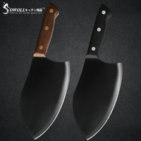 sowoll butcher knives set kitchen chef hunting camping tools stainless steel wood handle chef knife cleaver butcher tools