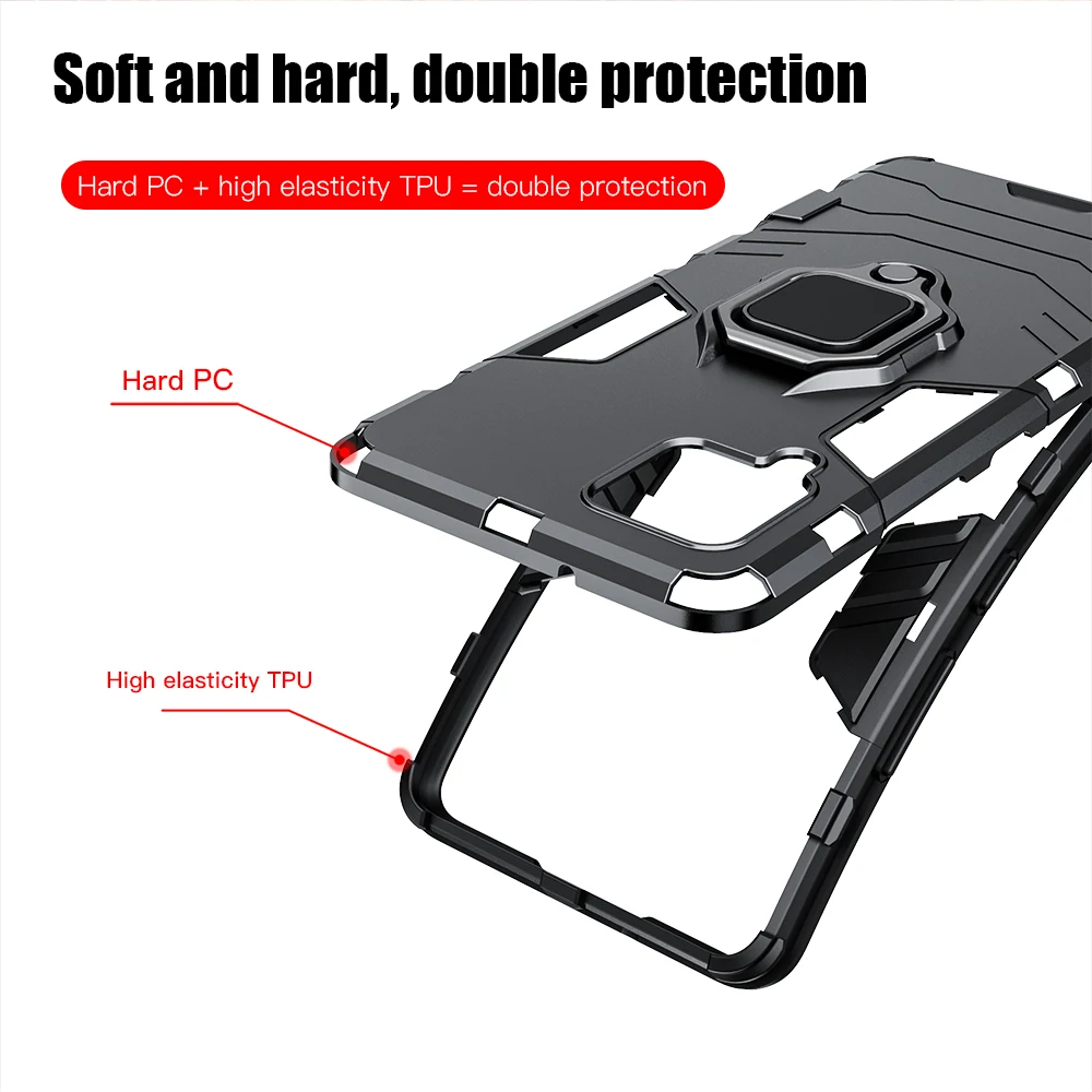 Чехол KEYSION Shockproof Armor для Samsung A42 5G A32 A12 A22 A82 с кольцевой подставкой на заднюю панель телефона Galaxy M32 M12 A01 Core A11 A31.