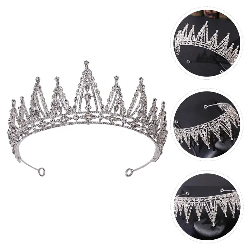

1Pc Crystal Delicate Crown Headdress Elegant Creative Bride Crown for Wedding