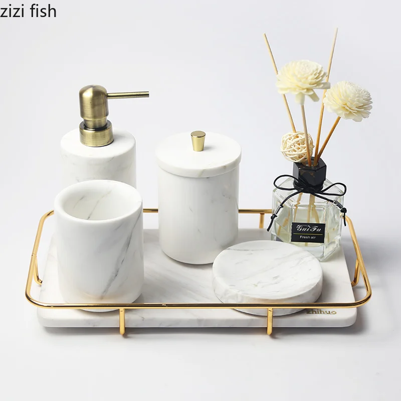 Чашка для мыла и зубных щеток из натурального мрамора портативный диспенсер | Дом