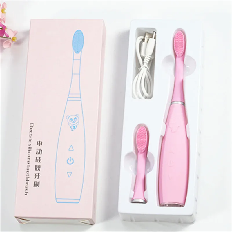 USB перезаряжаемая звуковая силиконовая электрическая зубная щетка