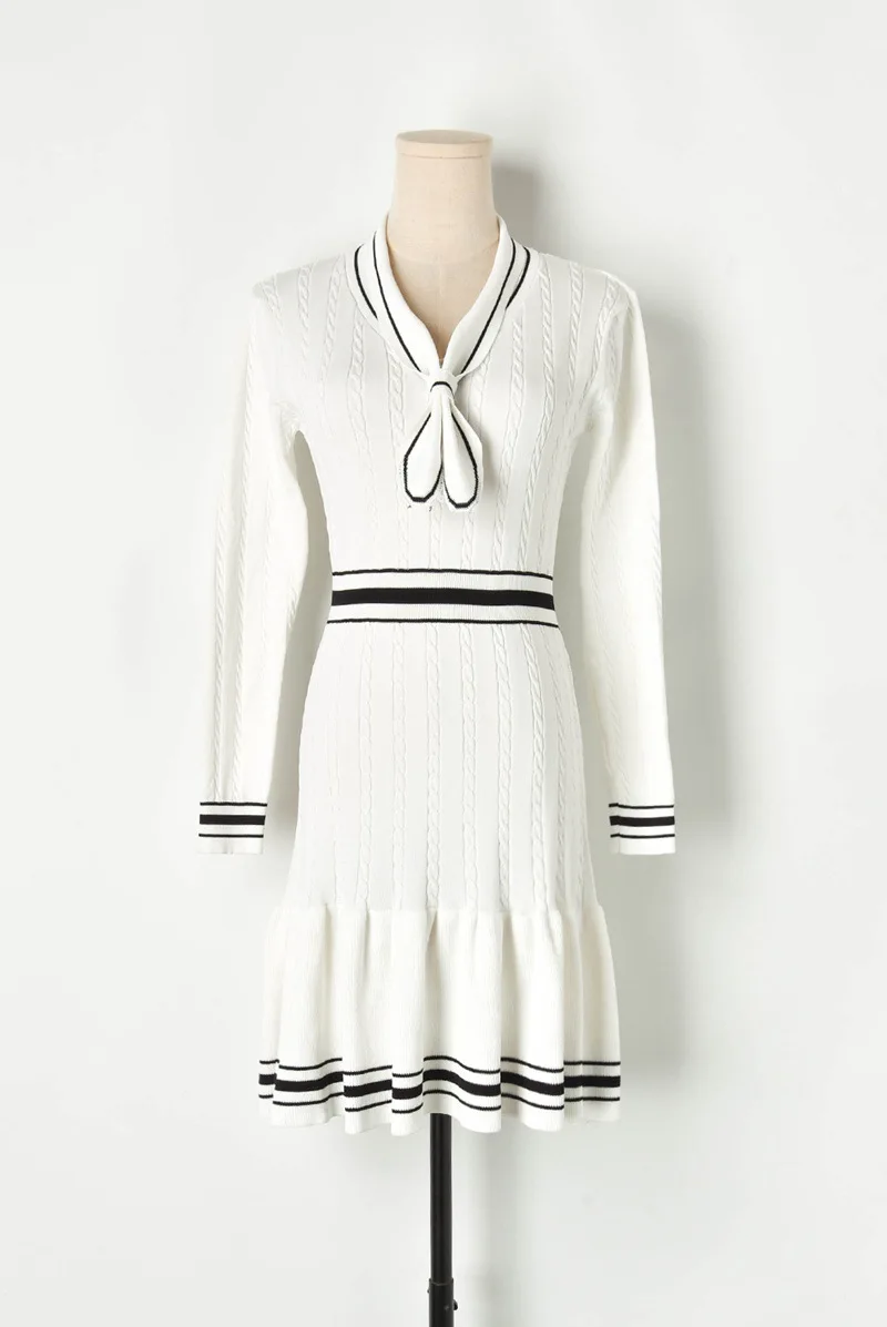 Тонкое вязаное платье-свитер с рыбьим хвостом Осень-зима 2019 плотное трикотажное