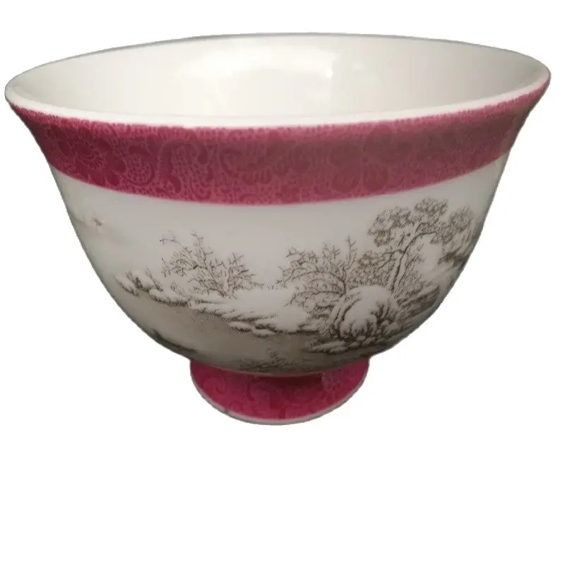 

Chinese old porcelain Pastel blue and white porcelain bowl Snow scene bowl