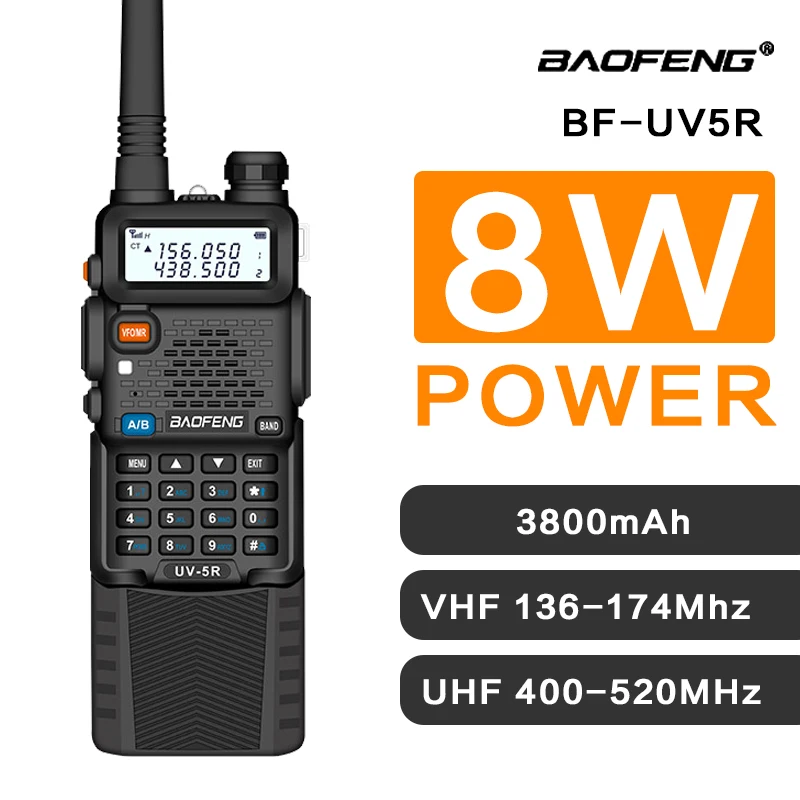 Baofeng UV 5R 3800 иди и болтай Walkie Talkie 8 Вт Dual Band UHF 400 520MHz VHF 136 174 МГц двухстороннее радио uv82