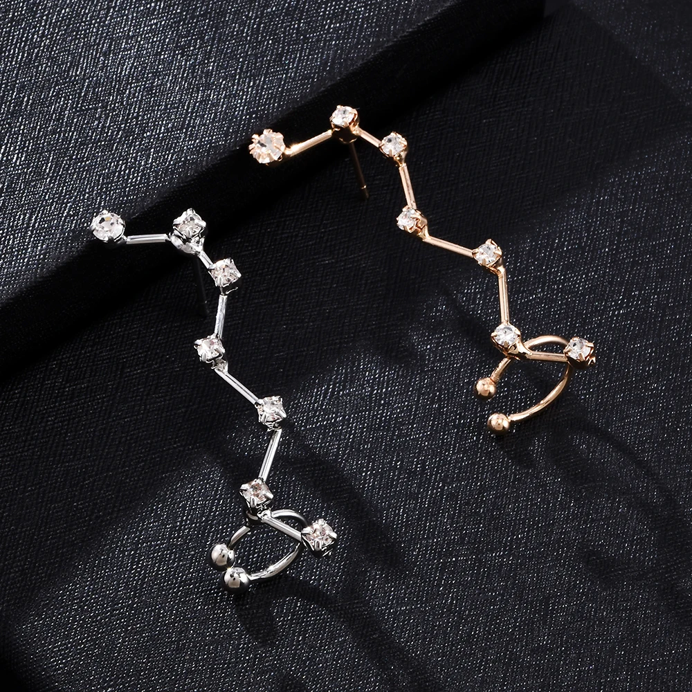 Модные женские серьги с большим медведем геометрические Стразы запонки для ушей