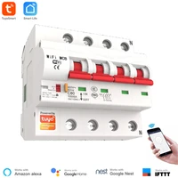 tuya smart app 4p 16a 125a remote control wifi circuit breaker smart switch automatic recloser support alexa google home ifttt