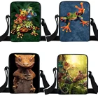 Сумка-мессенджер с животными рептилии, змеяКобраящерицыКамелеонлягушки, сумки на плечо, женские сумки, женская сумка через плечо