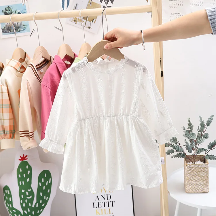 2020 spring baby girl lace dress age 1 2 3 4 5 6 yrs cute kids cotton white dresses quality princess party wedding frocks | Детская
