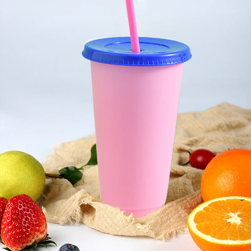 

500ml Creative Straw Cup Sequined Glitter Cup Colorful Coffee Juice Straw Mug Simple Cute Plastic Bottom Outdoor Portable Cup