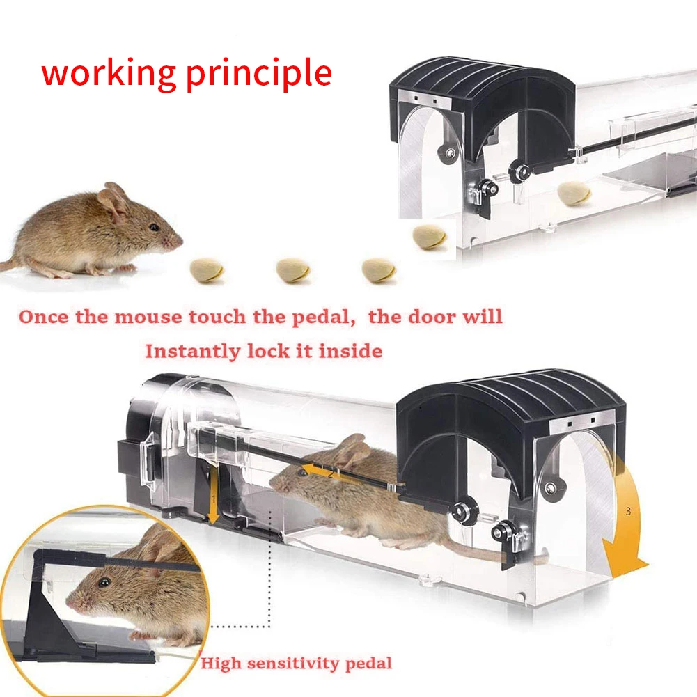 

Mouse Traps Cage Rodent Trap Reusable Smart Easy Set Plastic Mouse Trap Indoor Outdoor For Small Rodent Voles Mouse Rat Tools