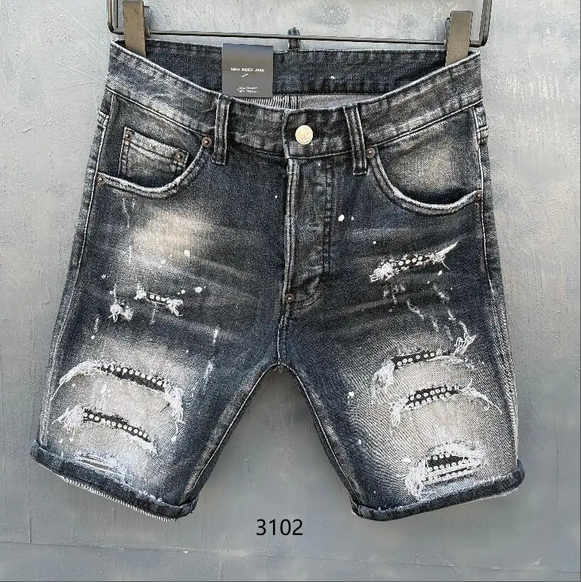 summer pantalones vaqueros cortos para hombre, Shorts ajustados e informales de alta calidad, ropa DSQUARED2