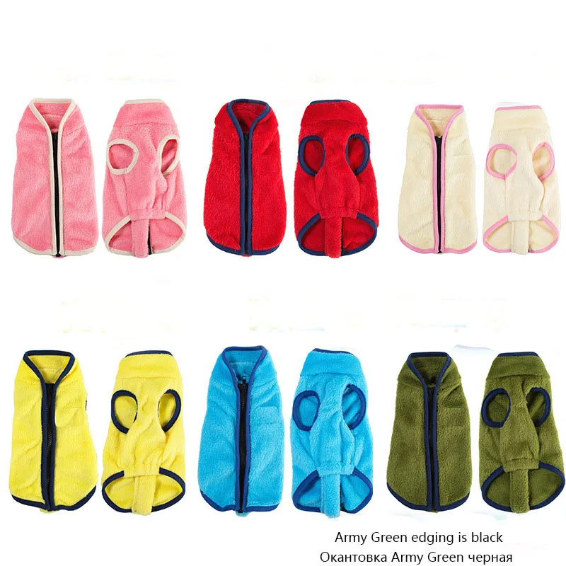 6 цветов двусторонняя флисовая одежда для собак теплое пальто жилет зимний