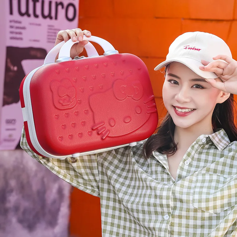 

Portable Mini Cosmetic Case 14 Inch Large Capacity Lightweight Travel Suitcase Storage Bag